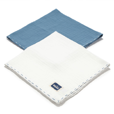 La Millou - 2ks mušelínové pleny - Navy/Off white